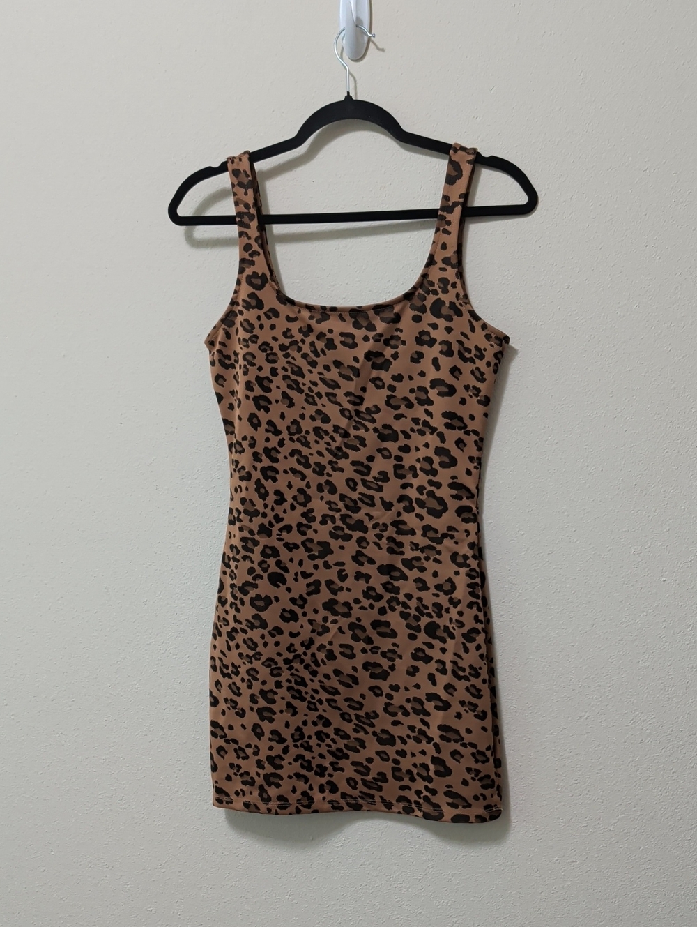 Forever 21 Leopard Print Scoop Neck Mini Dress - Brown/Black